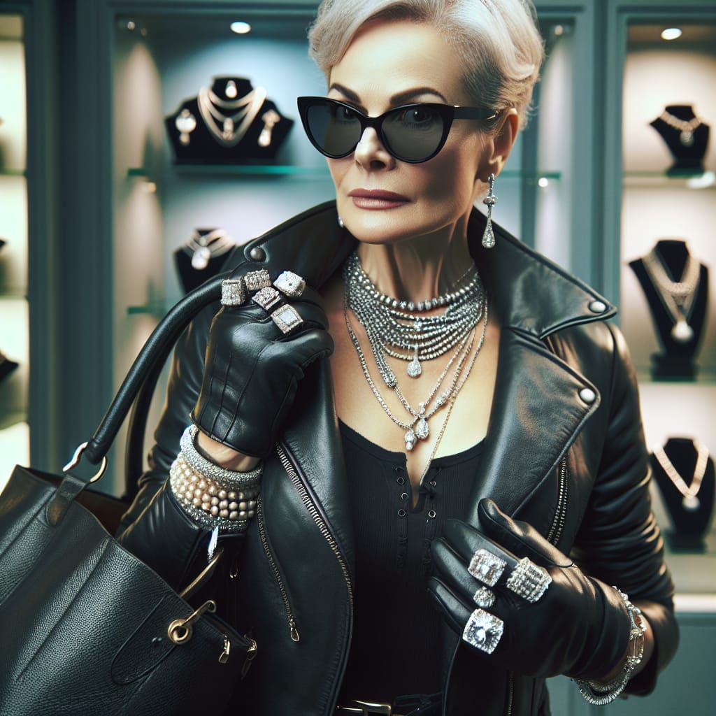 Woman in Leather Steals Diamonds from Jewelry Store