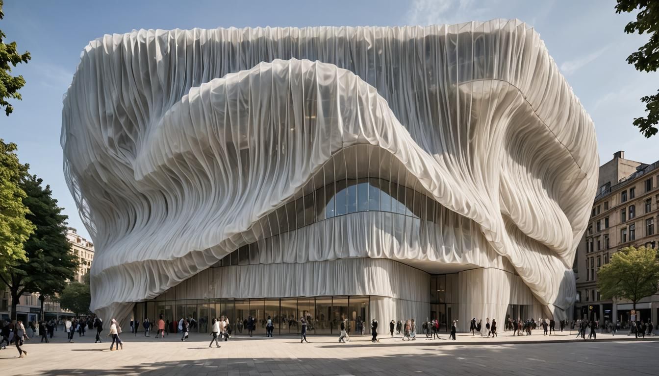 Tulle Fabric Inspired Museum Exterior Design