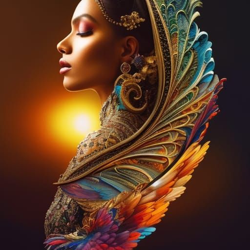 Elaborate Collage Illustration with Liquid Details