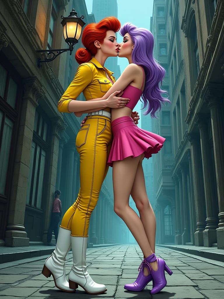 April O'Neil Kisses Madam Mim in Art Nouveau City