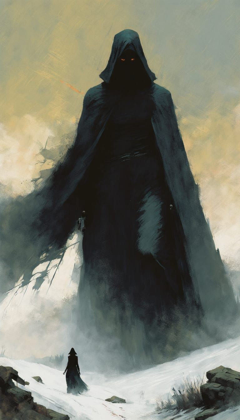 Surreal Expressionist Scene of a Chasing Spectre