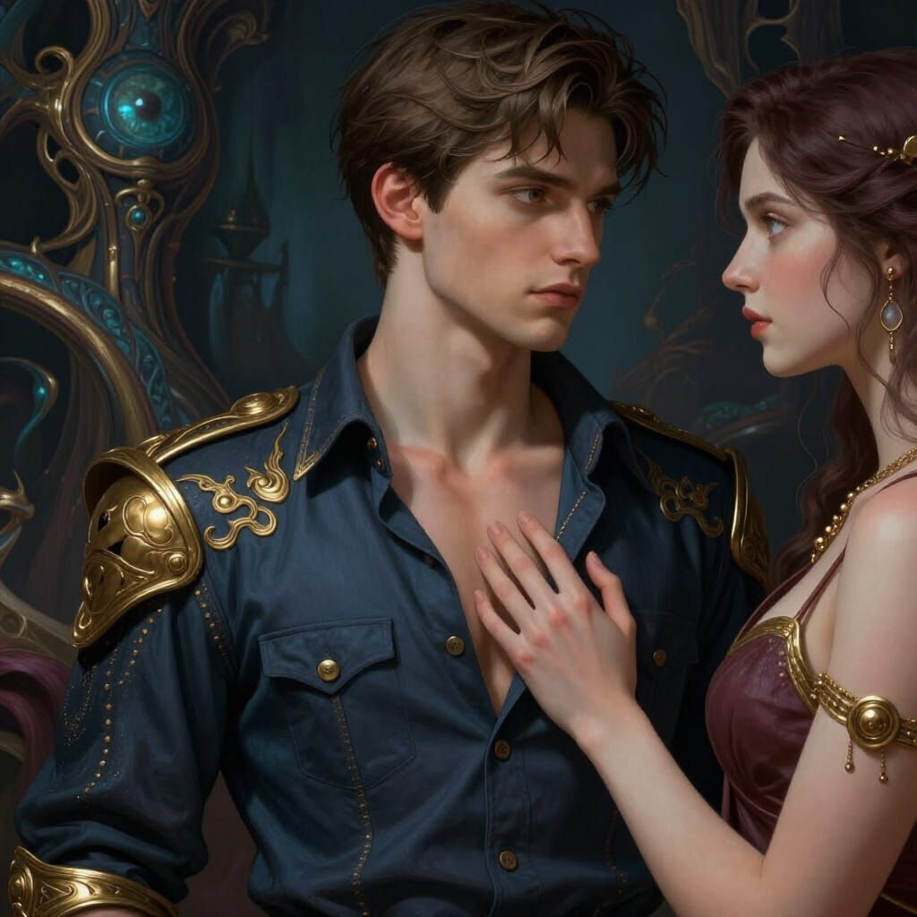 Couple's Intimate Moment in Detailed Matte Painting