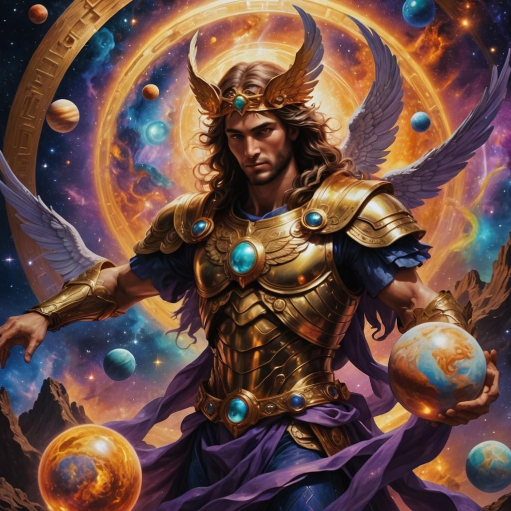 Archangel Zadkiel: Holographic Astral Cosmic Illustration