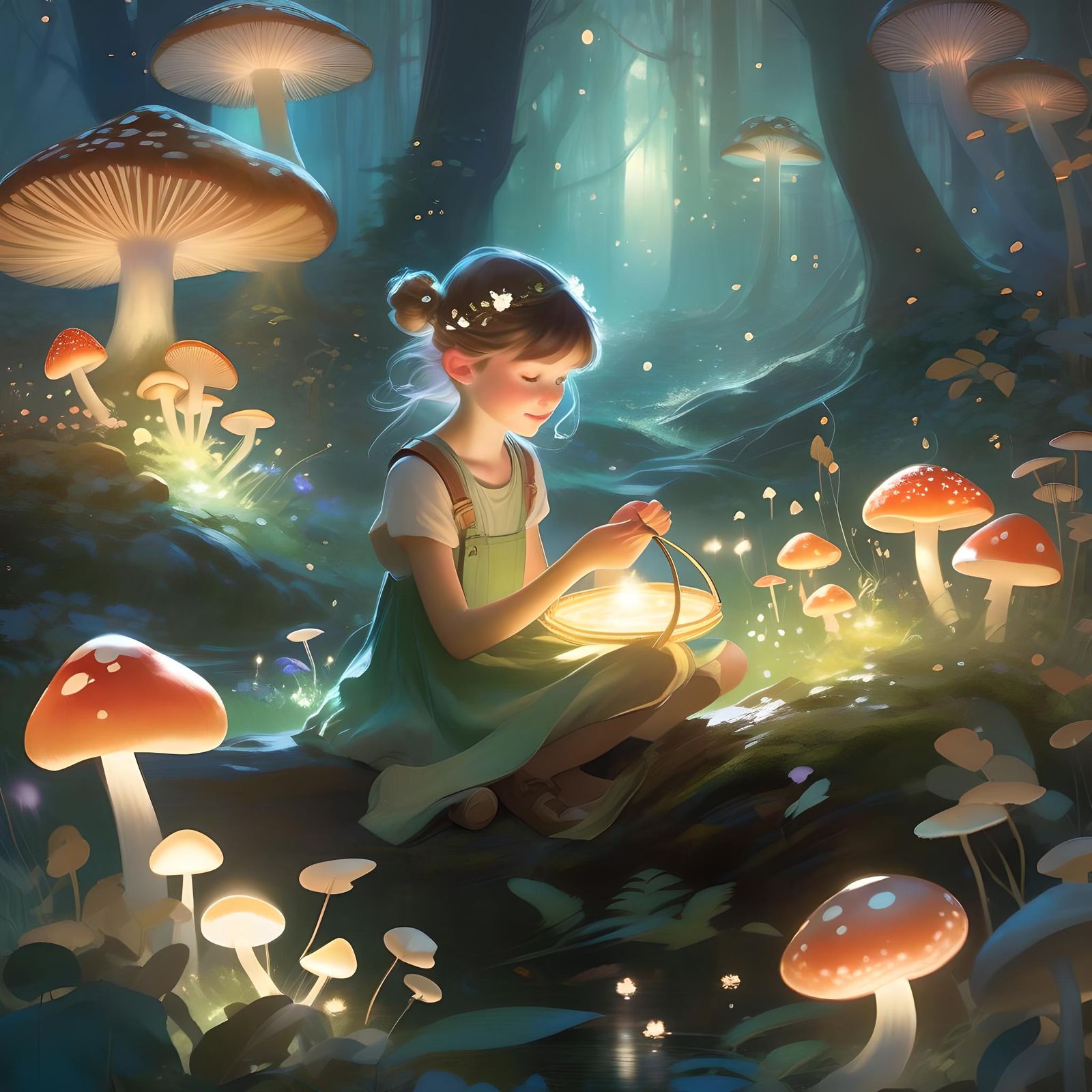 Fairies Weaving Spells in Moonlit Glade