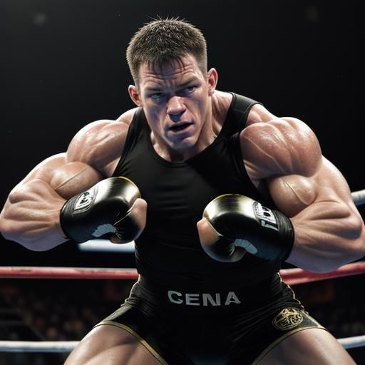 Dramatic Wrestling Match in a Boxing Ring