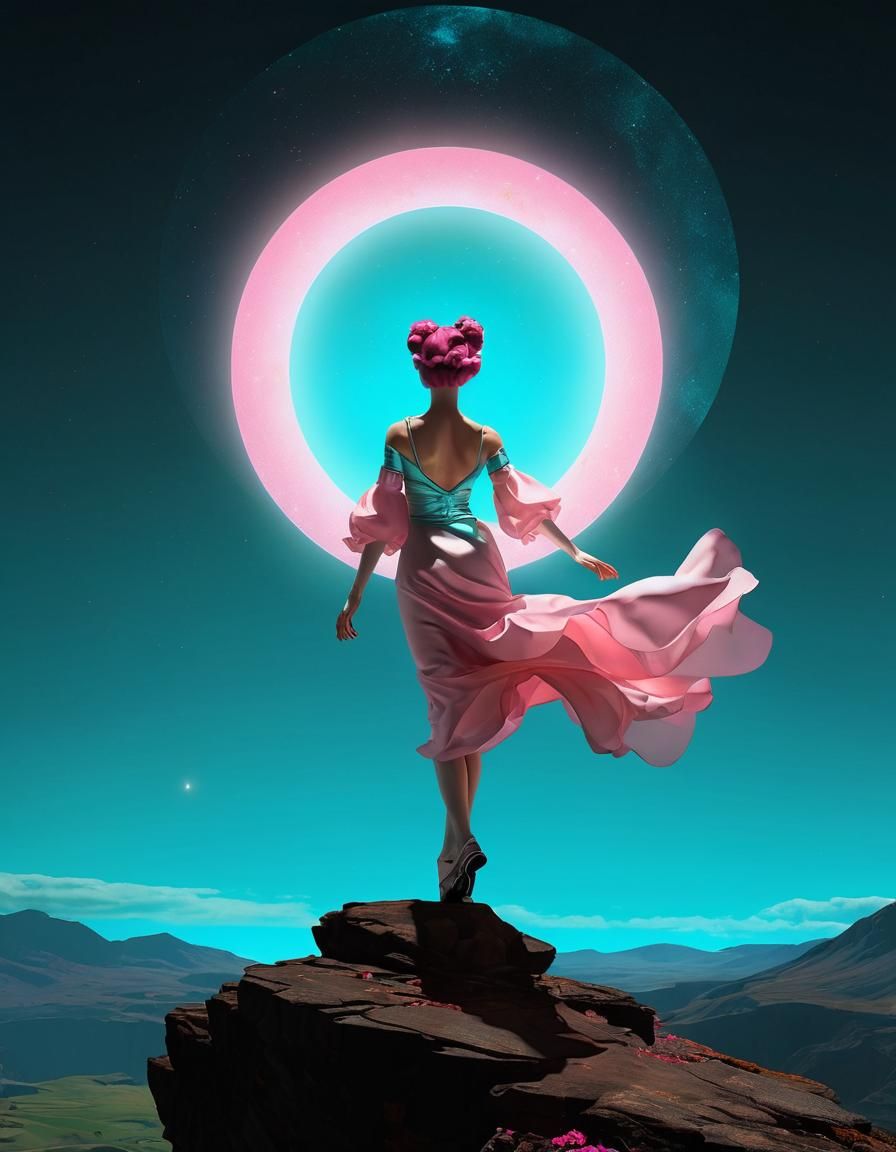 Luminous Dancer in Pastel Colors, Detailed Digital Art