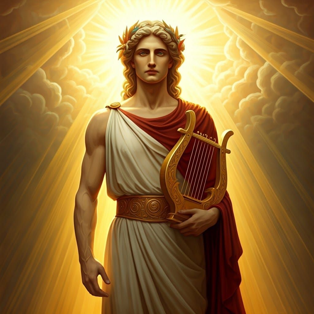 Apollon, Greek God of Sunlight and Music, in Ethereal Radian...