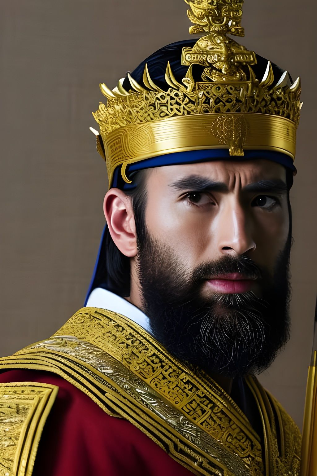 Samurai Superhero King in Gilded Regalia