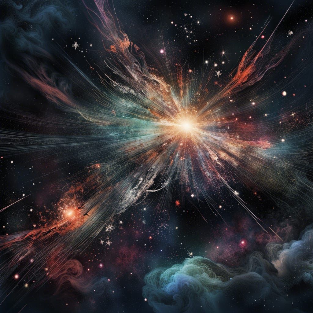 Hyperrealistic Cosmic Galaxy in Digital Gouache Style