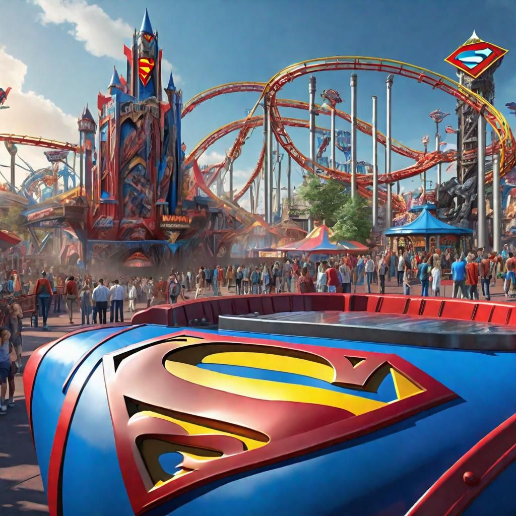 Superman Theme Park: Vibrant Digital Art