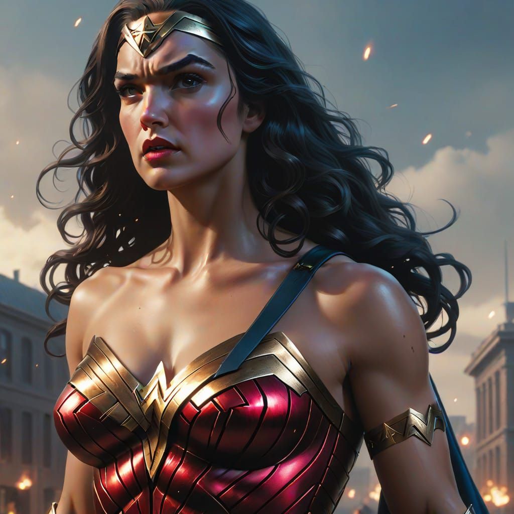 Wonder Woman in Dark Knightcore Style