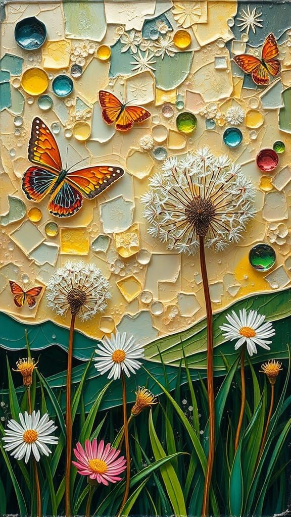 Dandelion Meadow in Surreal Fauvism Style