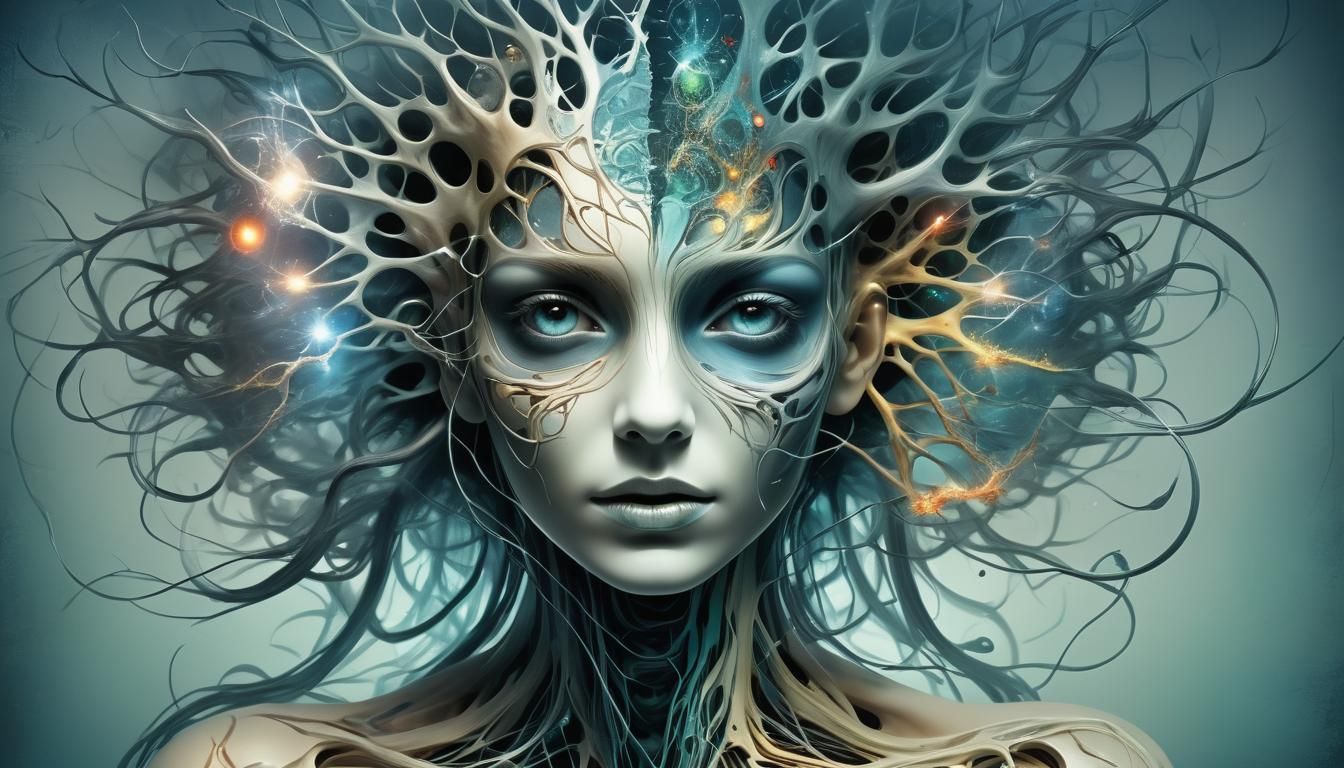 Abstract Neurographic Art of Metamorphopsia