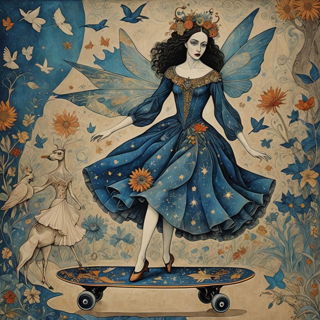 Surreal Ballerina in Leonora Carrington Style