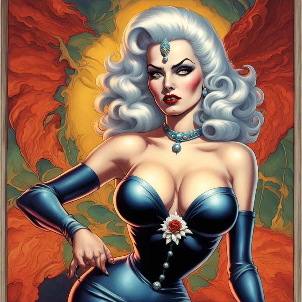 Vintage Pinup Death Postcard Invitation