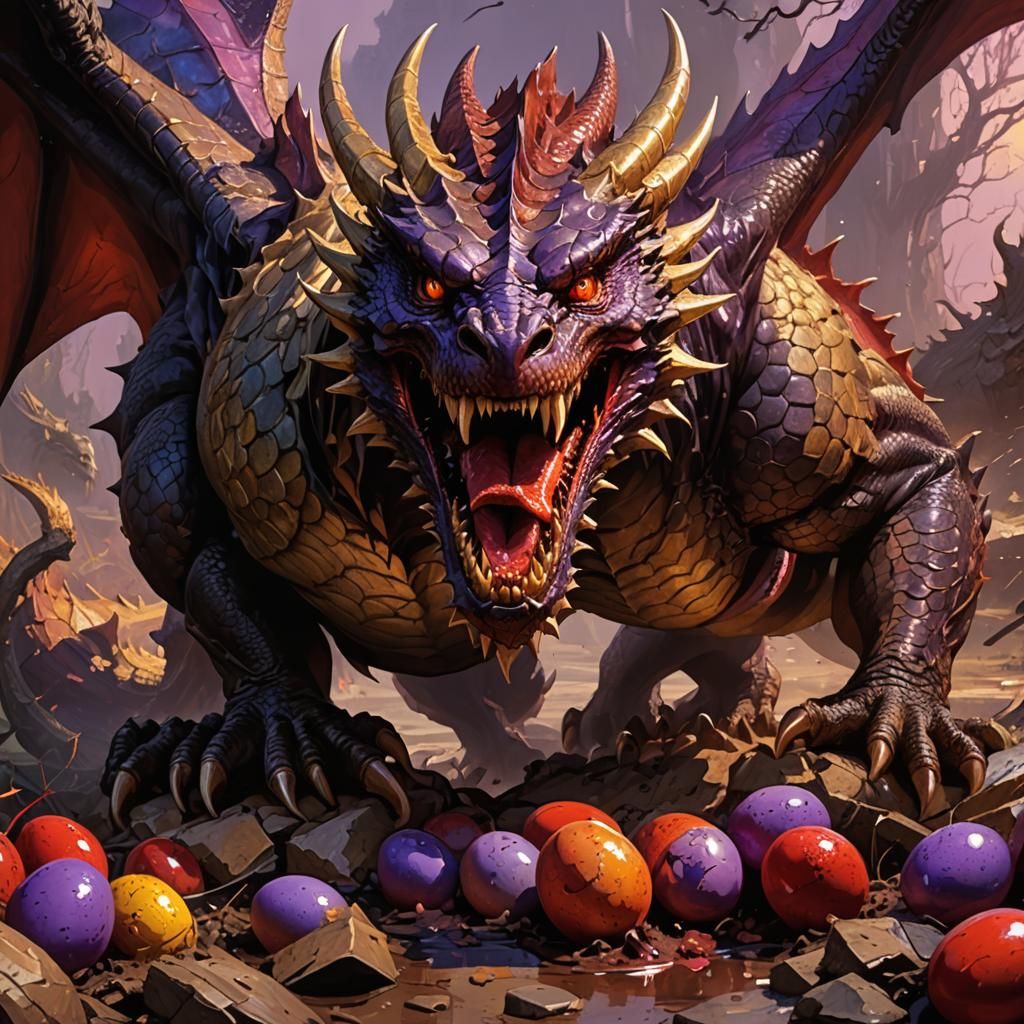 Dragon's Protection: Dark Fantasy Concept Art