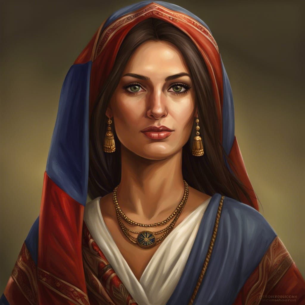 Realistic Portrait of a Beautiful Serbian Woman