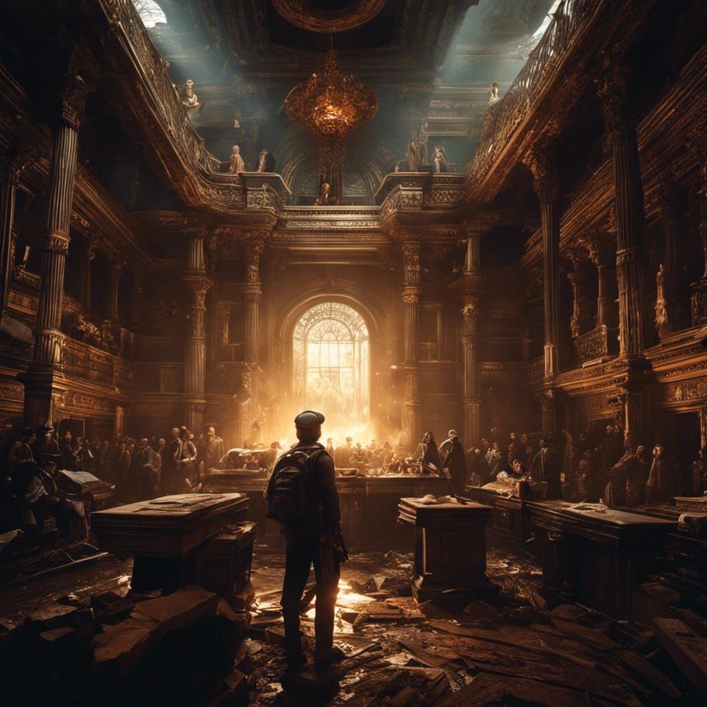 Horrified Students Face Ghostly Aberration: Digital Art