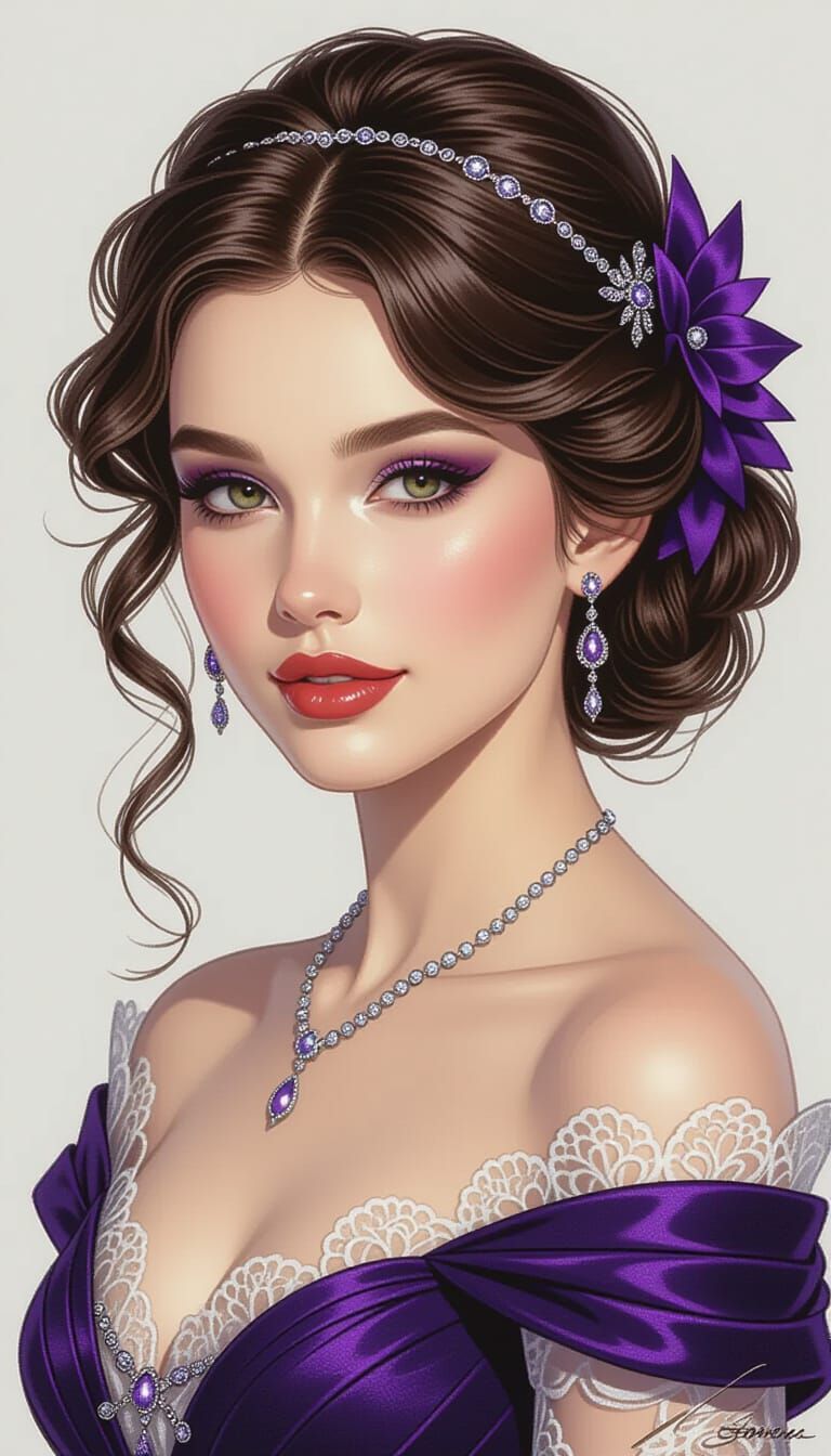 Elegant Woman Portrait in Festive Mood