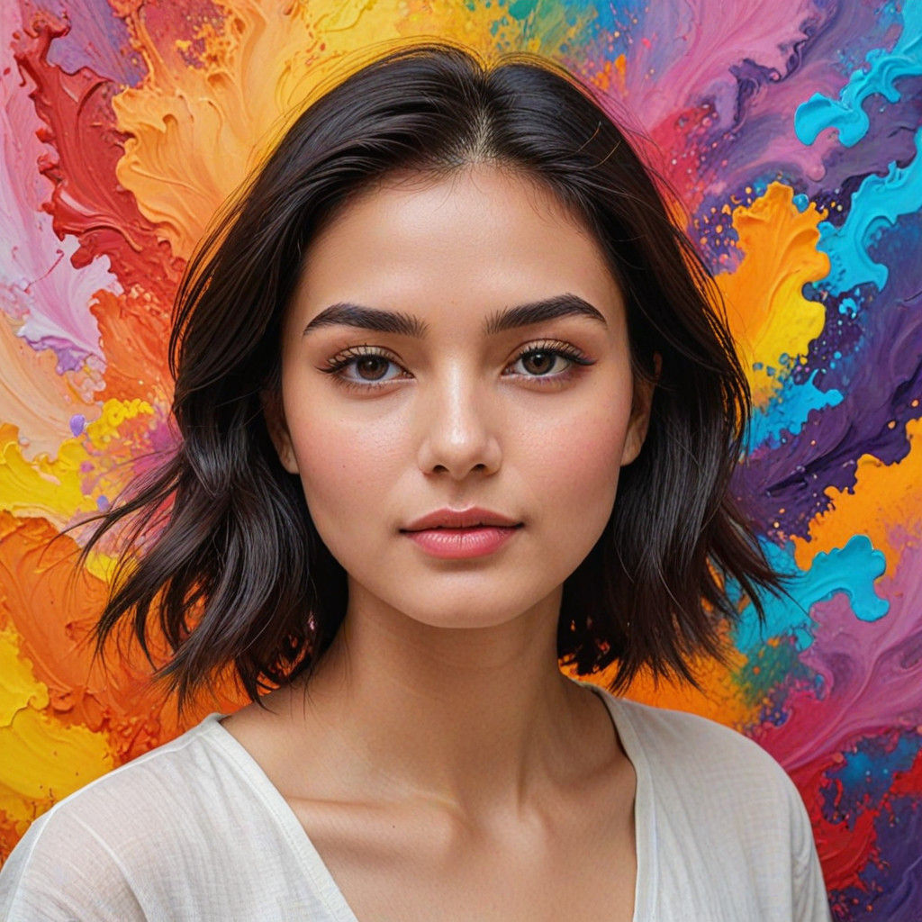 Ethereal Light Breakthrough in a Golden Triadic Oil Painting