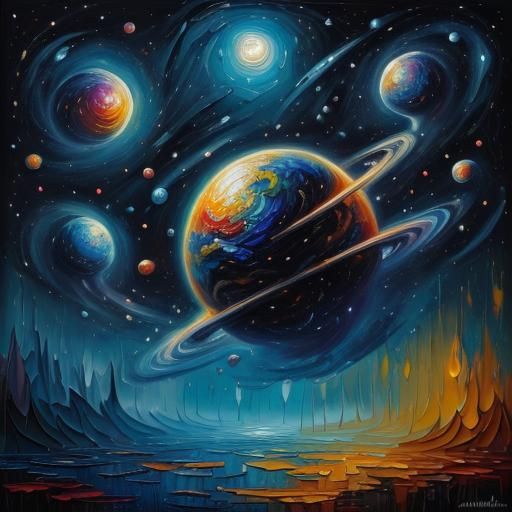 Vibrant Impasto Galaxy Portrayal
