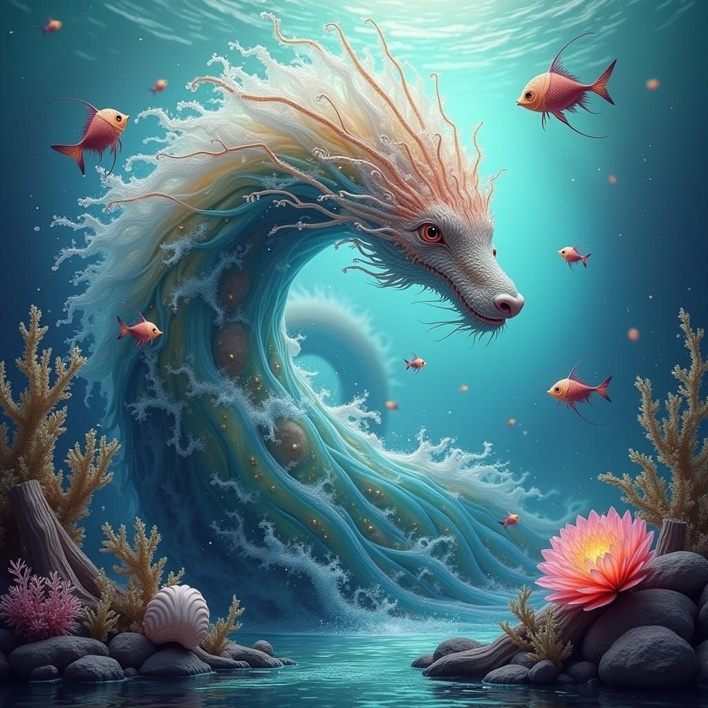 Ethereal Wave Elementals in Oceanic Paradise