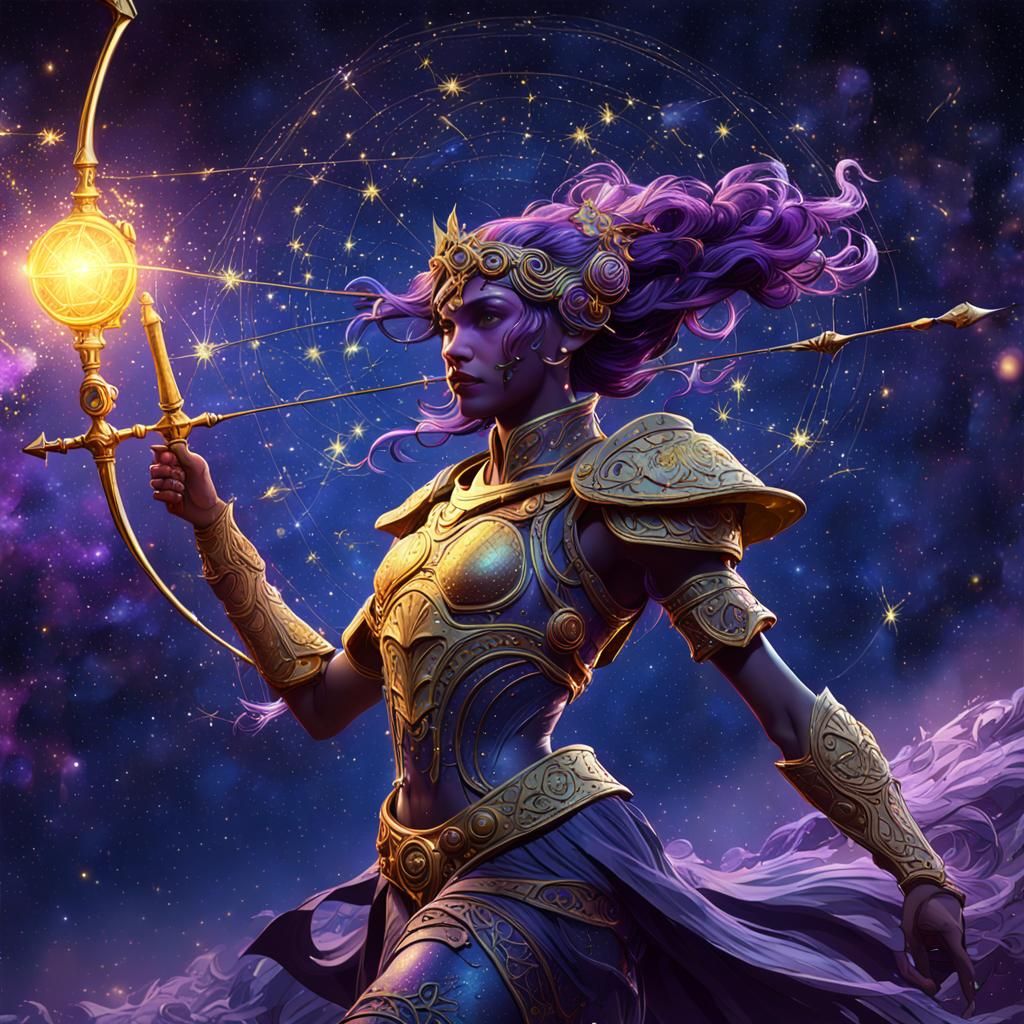 Sagittarius Constellation in Dark Fantasy Style