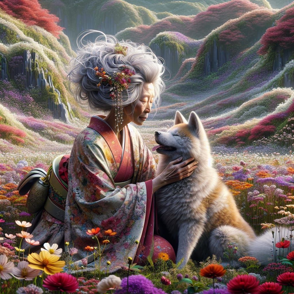 beautiful elderly Japanese geisha