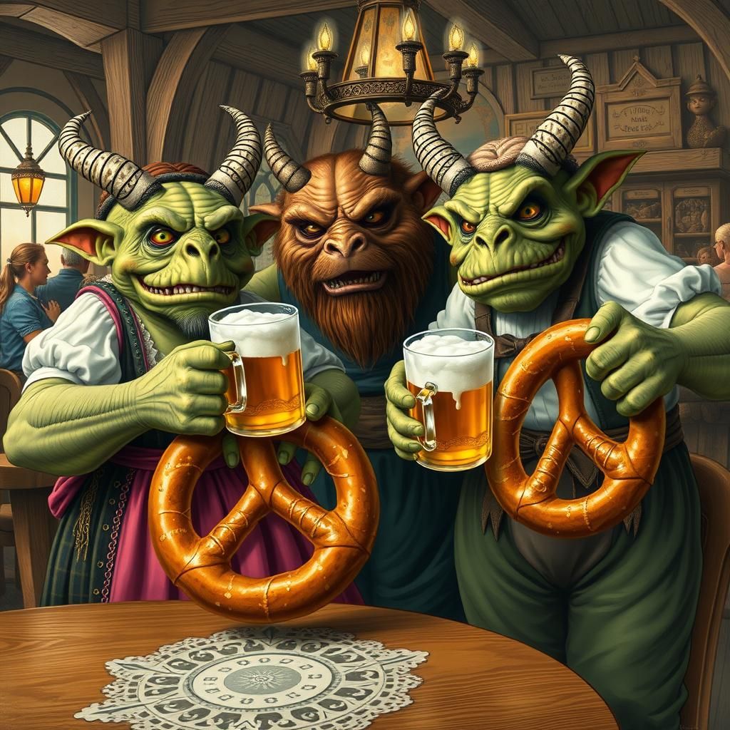 Bosch-Style Creatures Celebrate Oktoberfest in Bavaria