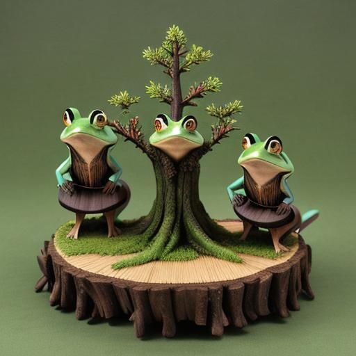 Swiss Witches and Frogs by a Tetrahedron Log