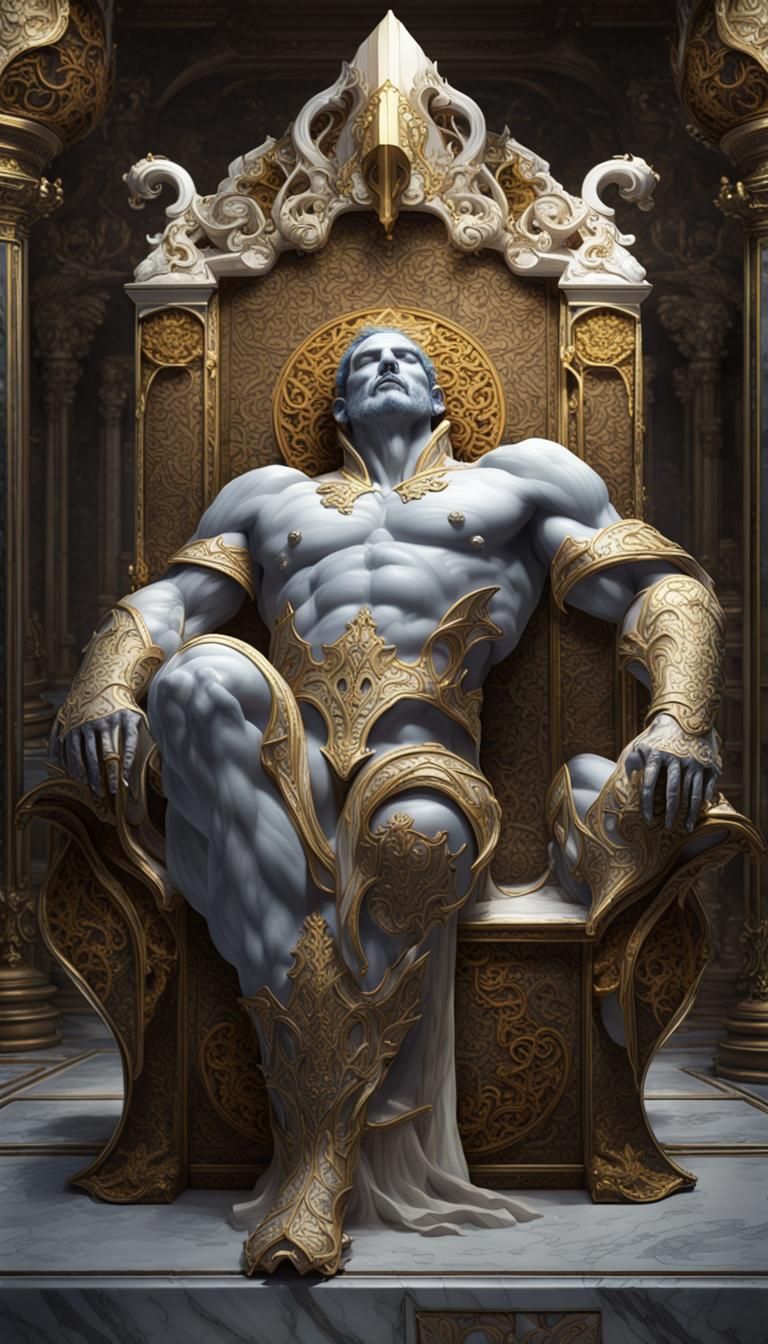 Titan Slumbering in Marble: A Dark Fantasy Masterpiece