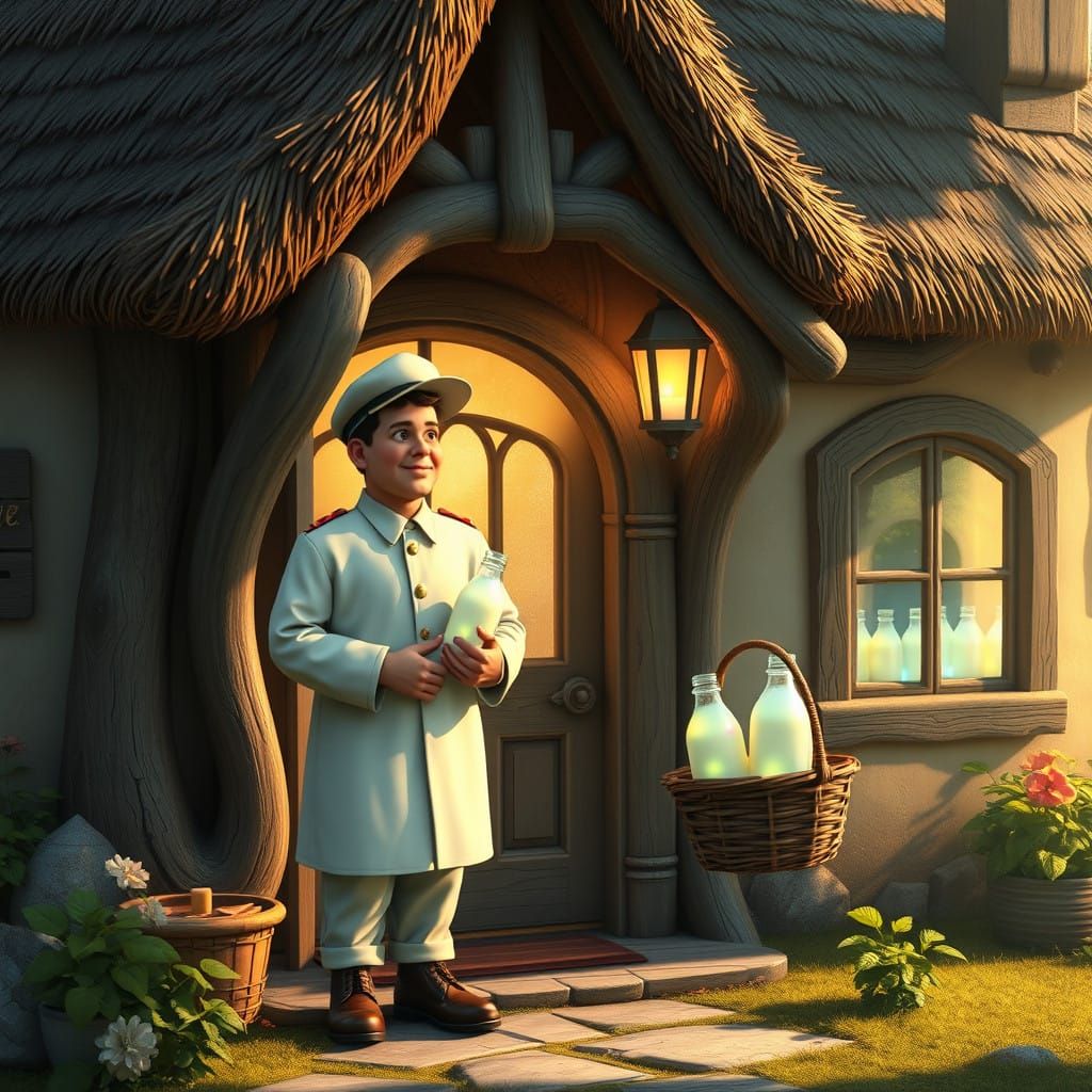 Whimsical Milkman Delivers Iridescent Milk in a Storybook Vi...