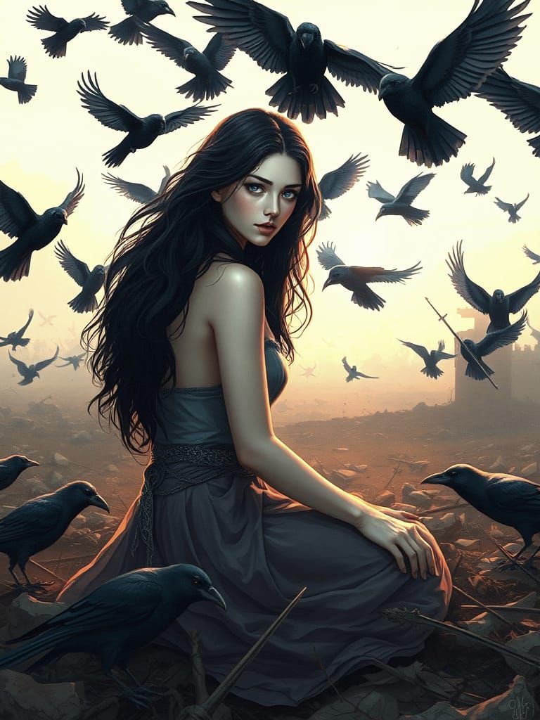 Healer and Necromancer Tend Battlefield Wounds