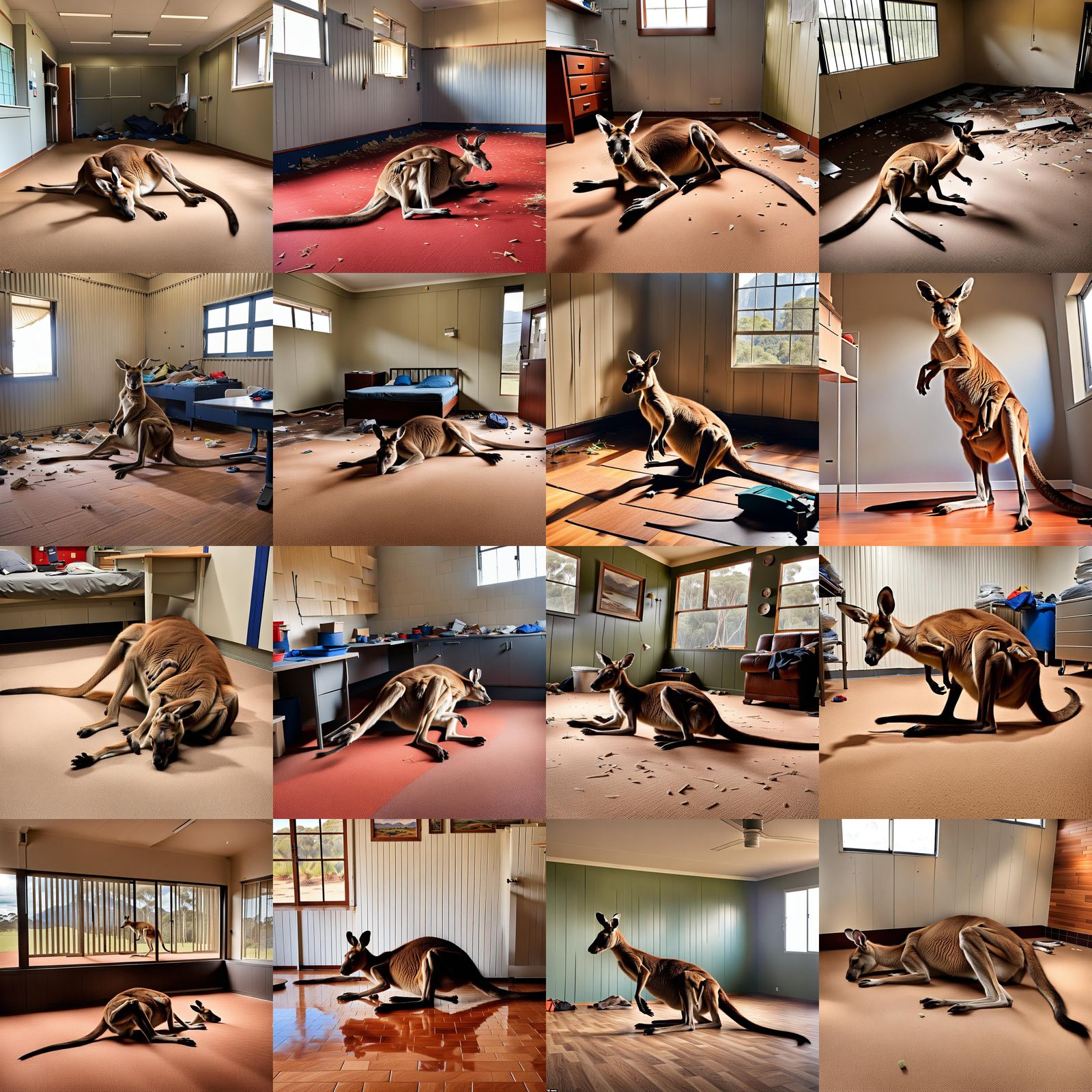 Exhausted Kangaroo Collapses: An AI-Generated Image