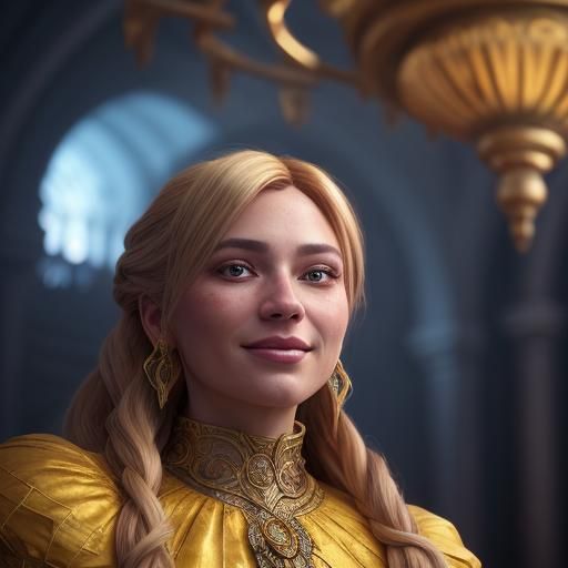 Vibrant Portrait of Woman in Yellow Dress