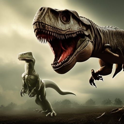 Roaring T-Rex in Epic Cinematic Style