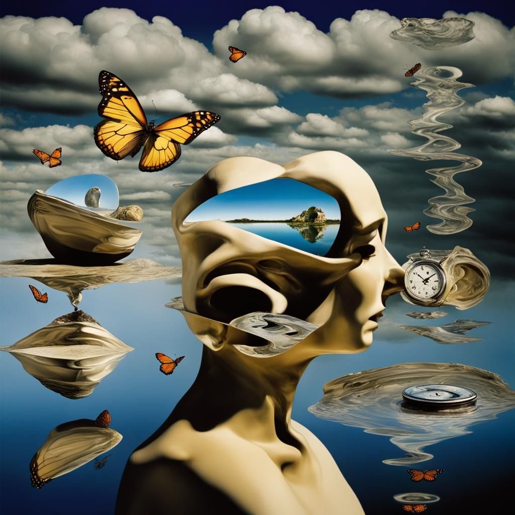 Surreal Faces Emerge in Distorted Water