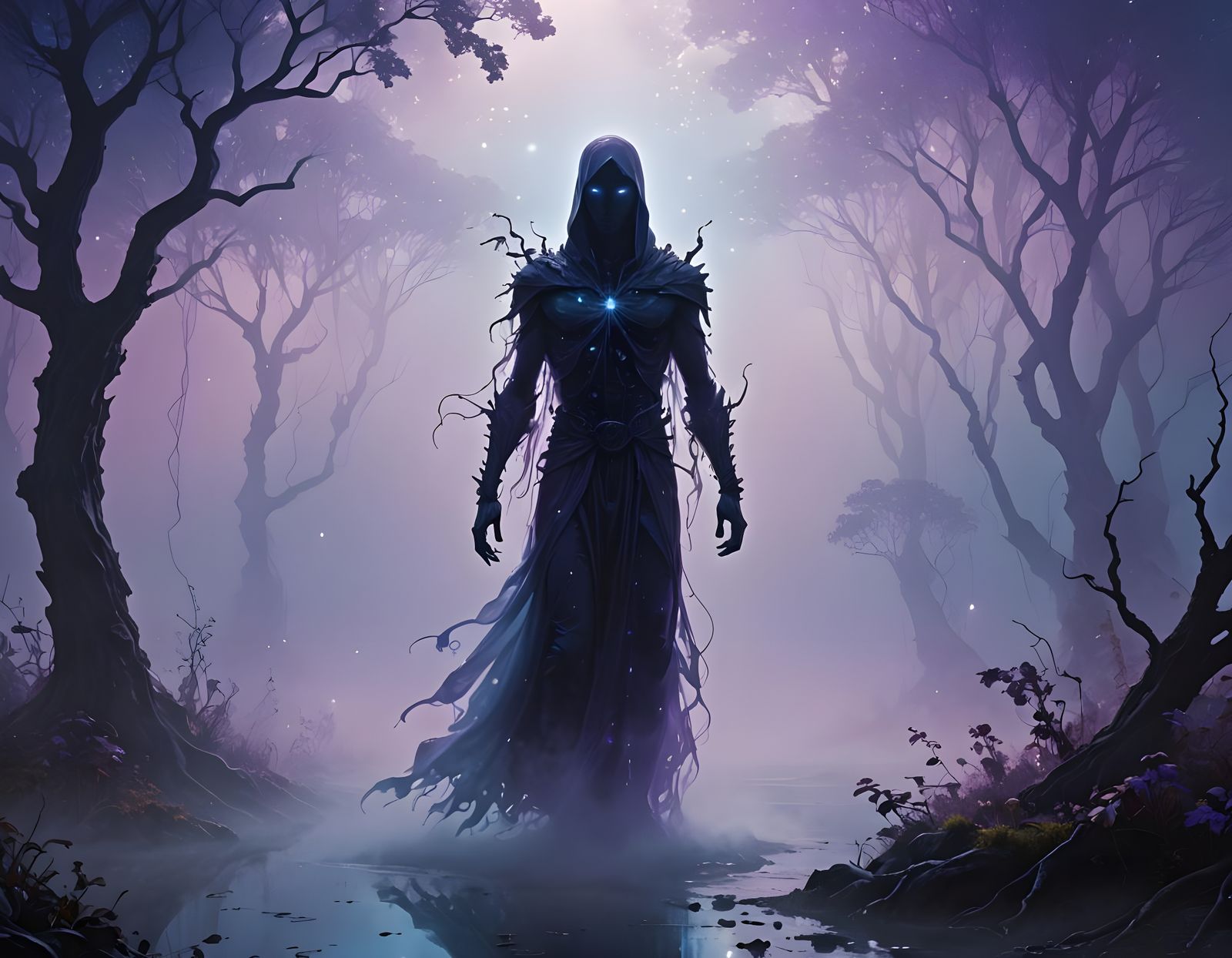 Ethereal Silhouette Emerges in Holographic Mystery World