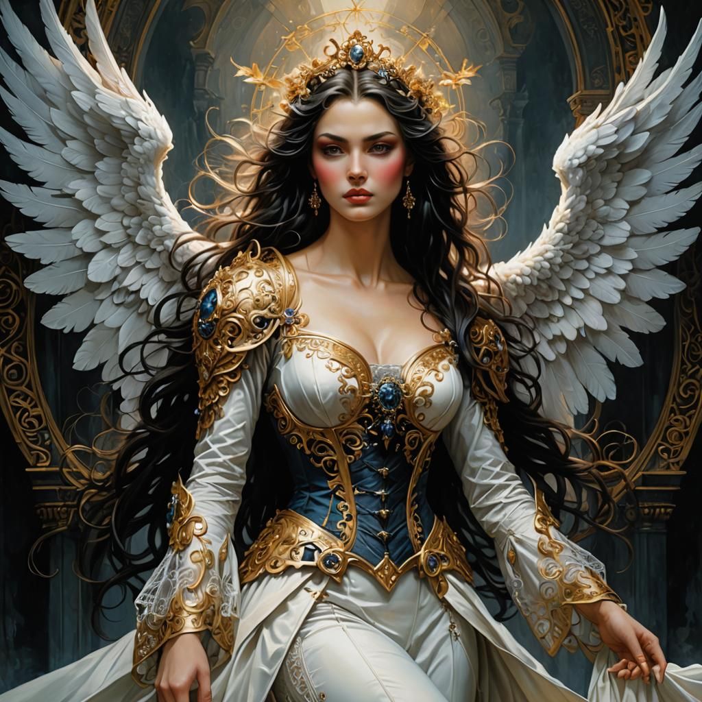 Baroque Angel in Ornate Artistic Style