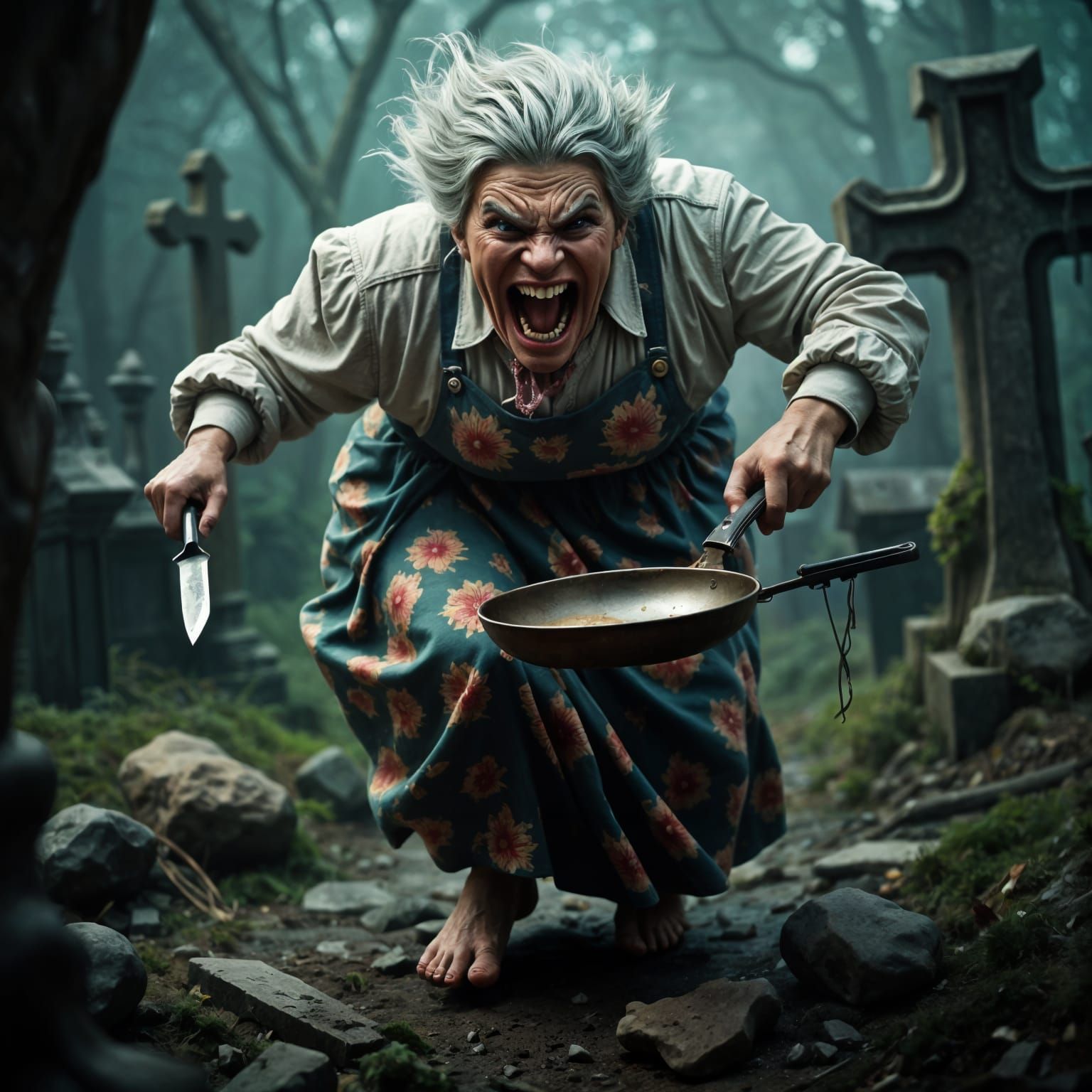 Hyper-Realistic Portrait of Angry Meemaw