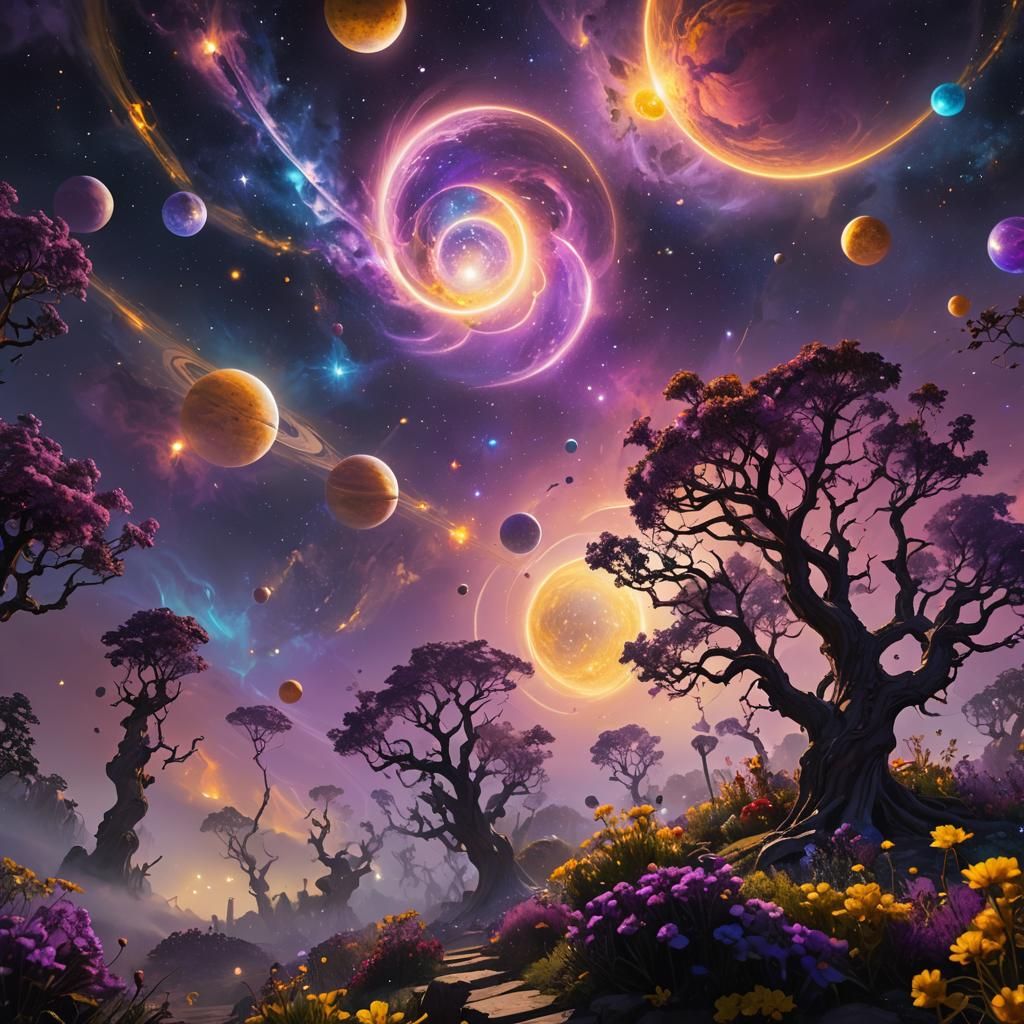 Celestial Garden: A Dark Fantasy Concept Art