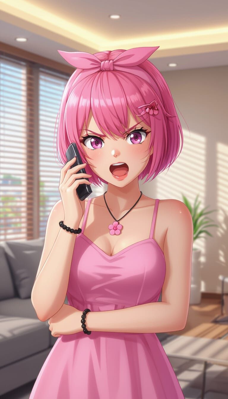 Angry Anime Girl Shouting in Ultra HDR 3D Render