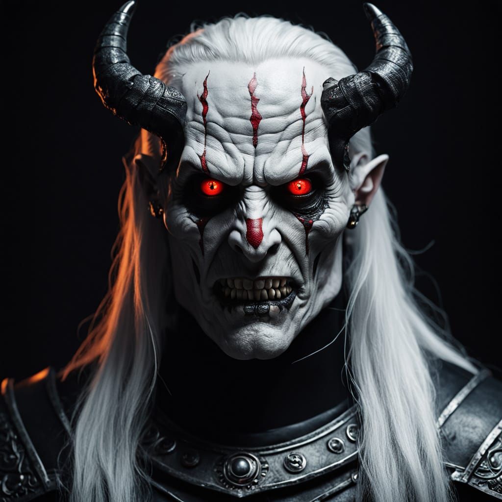 Hyperrealistic Demon with Sinister Face and Evil Eyes