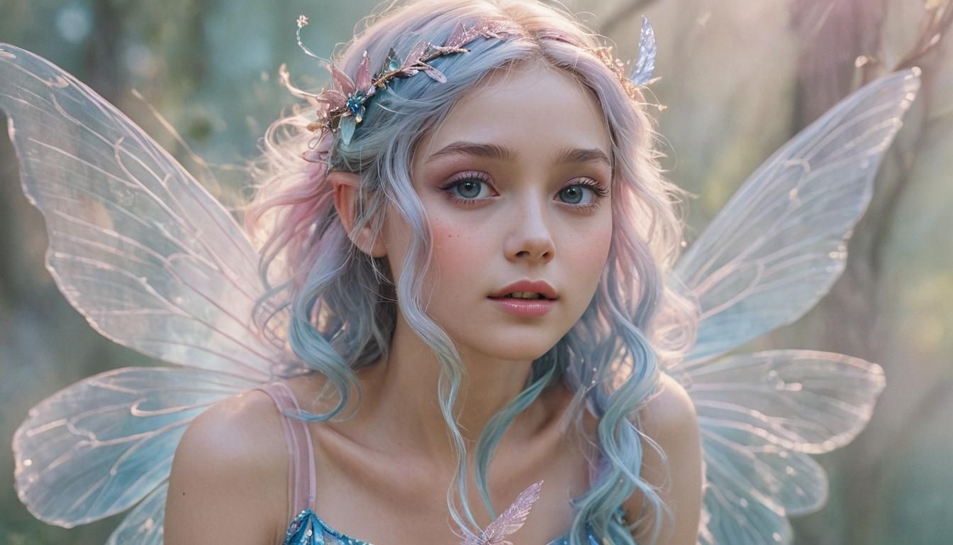 Ethereal Fairy Portrait in Comic Book Style