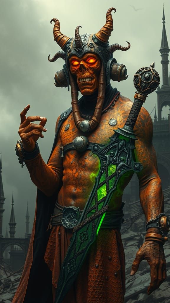 Corroded Metallic Warlock Summons Plague Magic