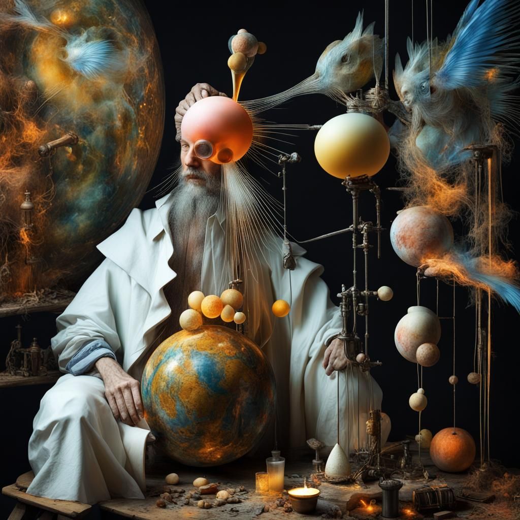 Magical Biological Forms in Surreal Dreamscape