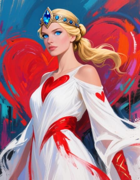 Norse Goddess of Love in Airbrush Street Art Style