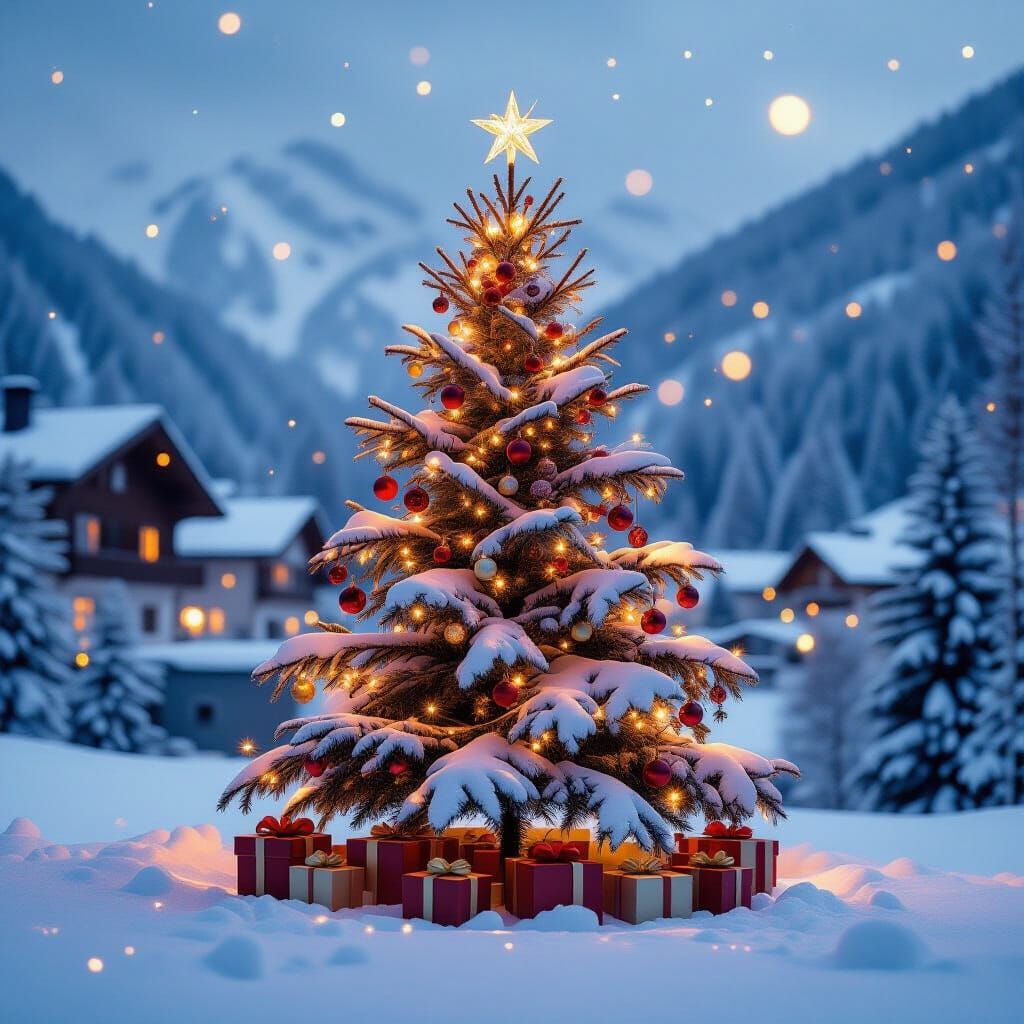 Decorated Christmas Tree in Andorra Studio Photo