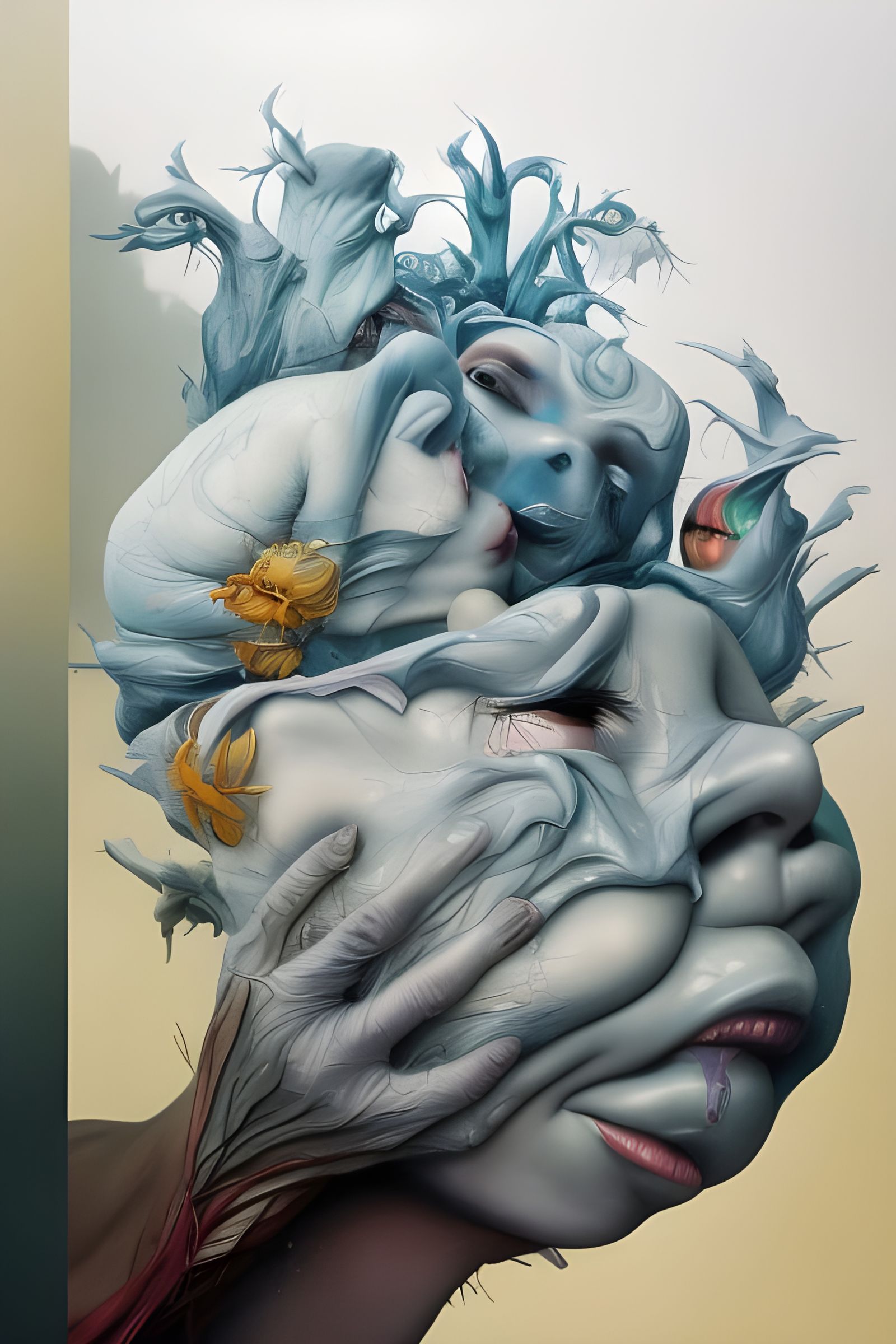 Magical Surreal Biological Portrait with 3D Particles