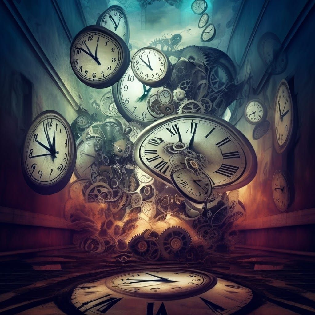 Dystopian Clockwork Landscape in Surreal Biomechanical Style